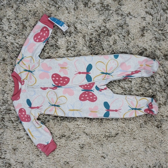 Carter's Baby Girl Butterfly Fleece Sleep & Play Pajamas New With Tags - Picture 3 of 5